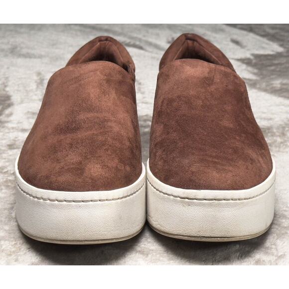 Vince Warren Brown Suede Slip On Platform Sneakers Womens Size 8.5 - Picture 2 of 15